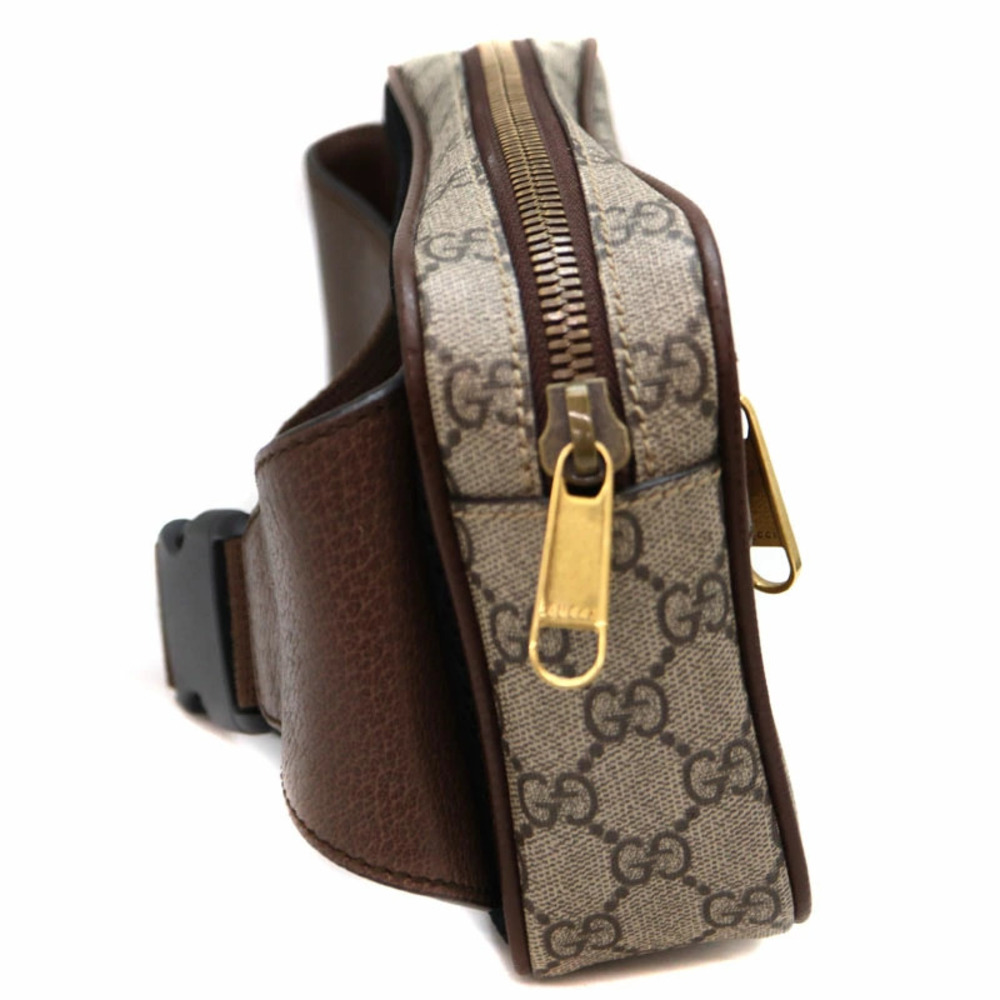 GUCCI Ophidia GG Belt Bag Waist Canvas Leather Brown Beige - Picture 4 of 6